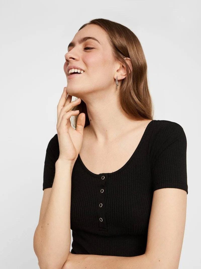 Pieces - PcKitte SS Top - Black