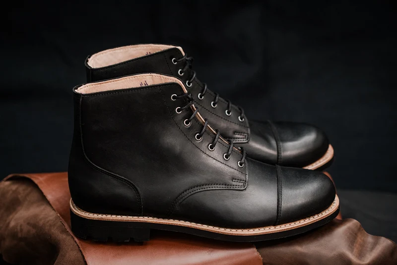 Tejo Black Boots Military Sole