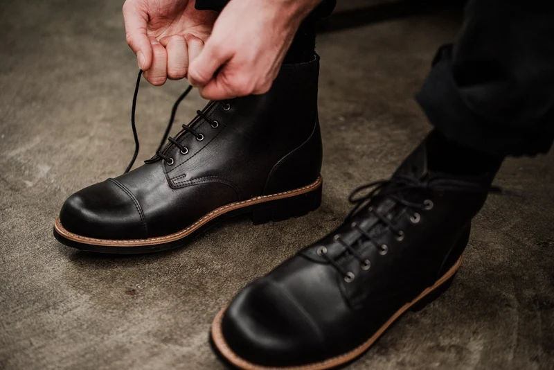 Tejo Black Boots Military Sole