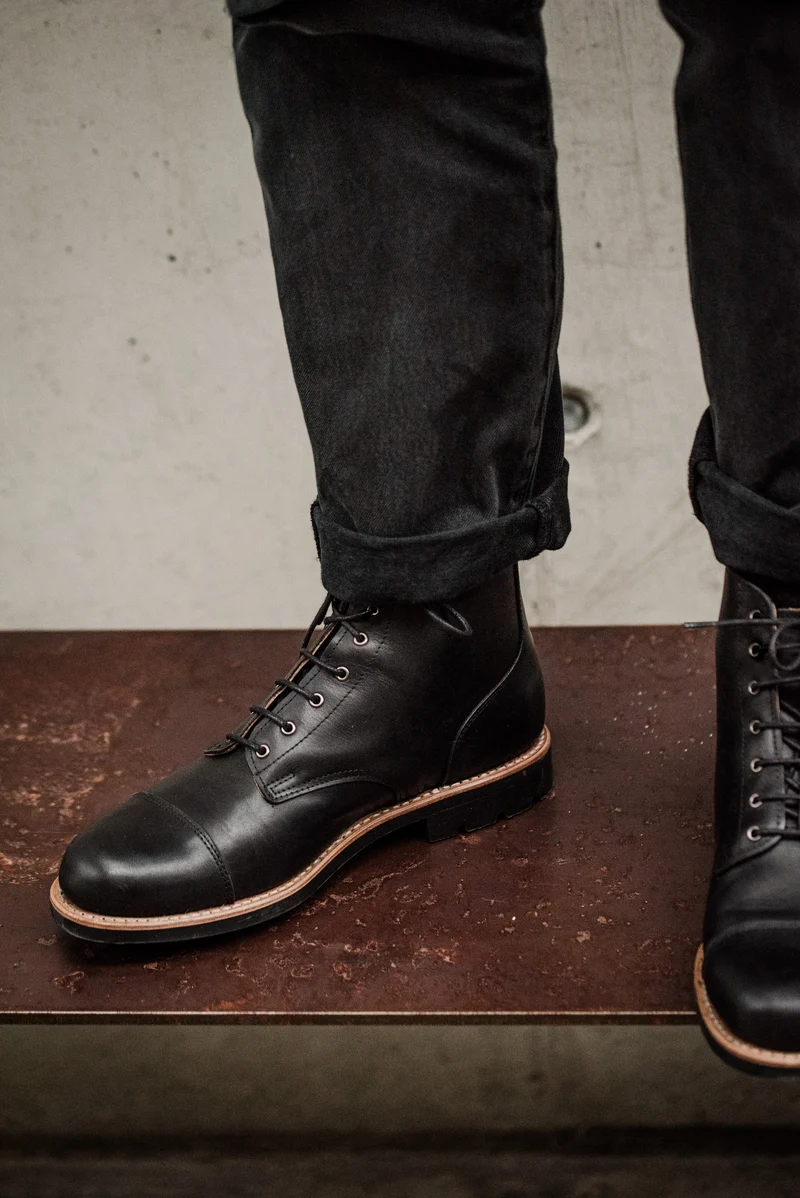 Tejo Black Boots Military Sole