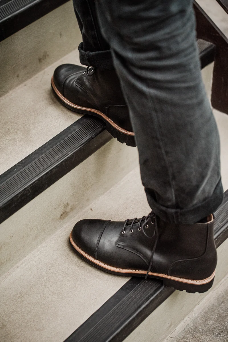 Tejo Black Boots Military Sole
