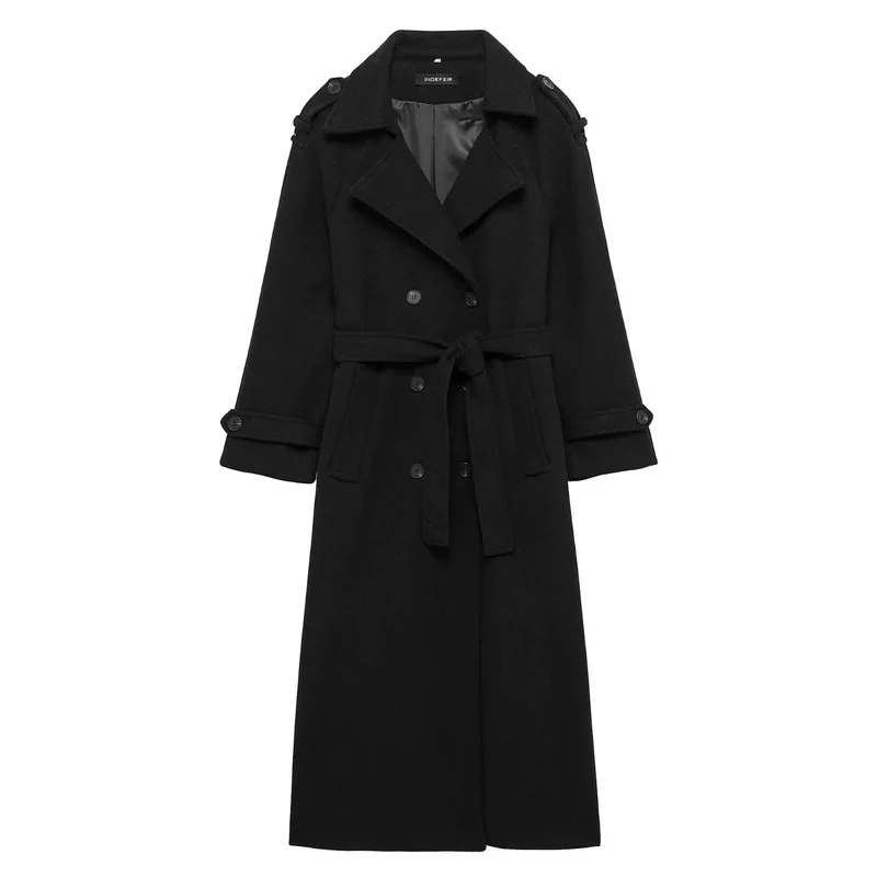 Damen Trenchcoat mit Doppelknopfleiste und Gürtel – Valessa