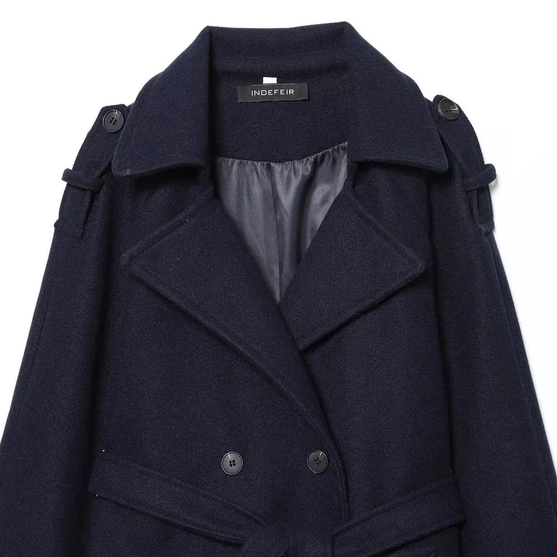 Damen Trenchcoat mit Doppelknopfleiste und Gürtel – Valessa