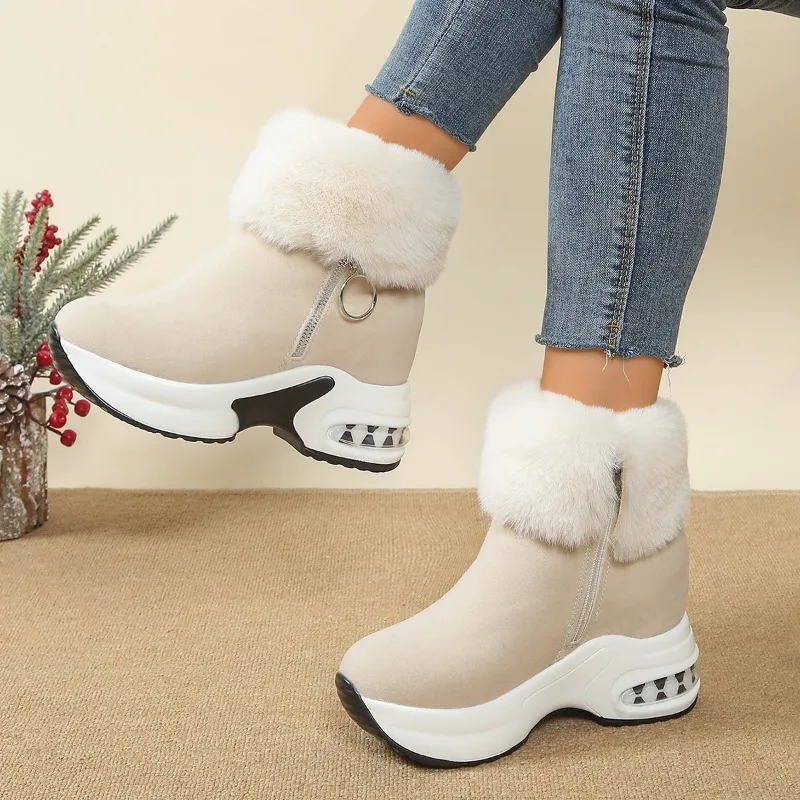 Damen Stiefeletten mit Reißverschluss und Blockabsatz Larevya