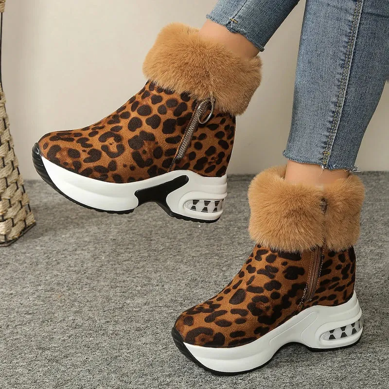 Damen Stiefeletten mit Reißverschluss und Blockabsatz Larevya