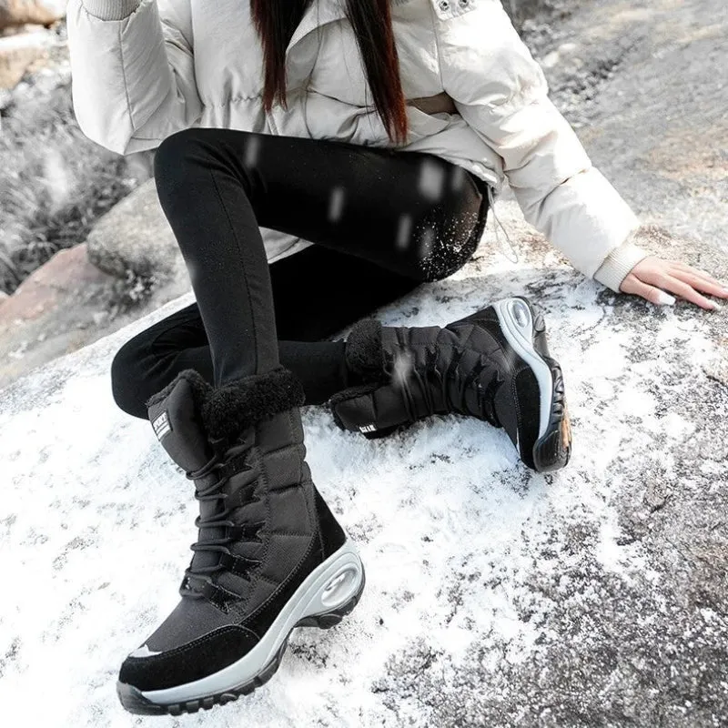Damen Winterstiefel mit Futter und Schnürung Calverra