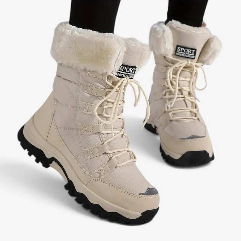 Damen Schnürstiefel mit Plüschfutter und kräftiger Sohle Virella