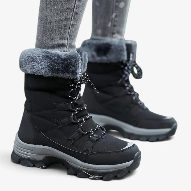 Damen Schnürstiefel mit Plüschfutter und kräftiger Sohle Virella
