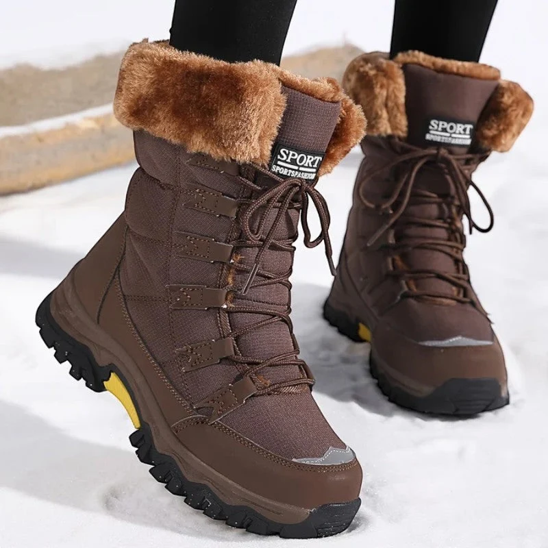 Damen Schnürstiefel mit Plüschfutter und kräftiger Sohle Virella