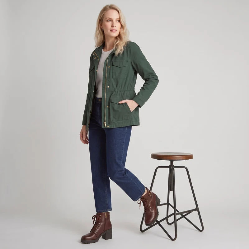 Damen Ankle Boots mit Blockabsatz, Schnürung und Reißverschluss Ravellia
