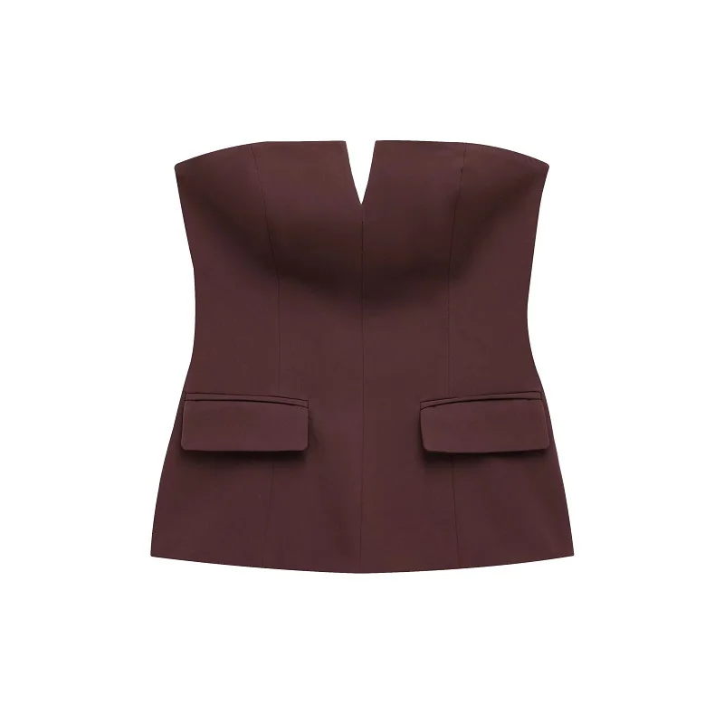 Damen Schulterfreies Crop Top mit Rückenfreiem Design – Soléa