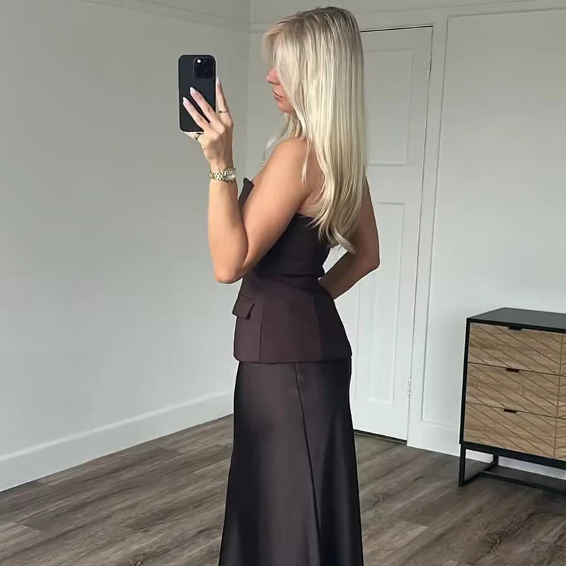 Damen Schulterfreies Crop Top mit Rückenfreiem Design – Soléa