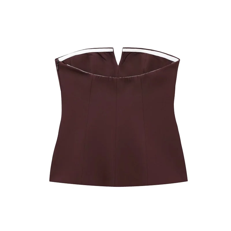 Damen Schulterfreies Crop Top mit Rückenfreiem Design – Soléa
