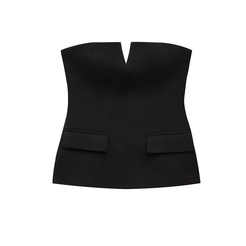 Damen Schulterfreies Crop Top mit Rückenfreiem Design – Soléa