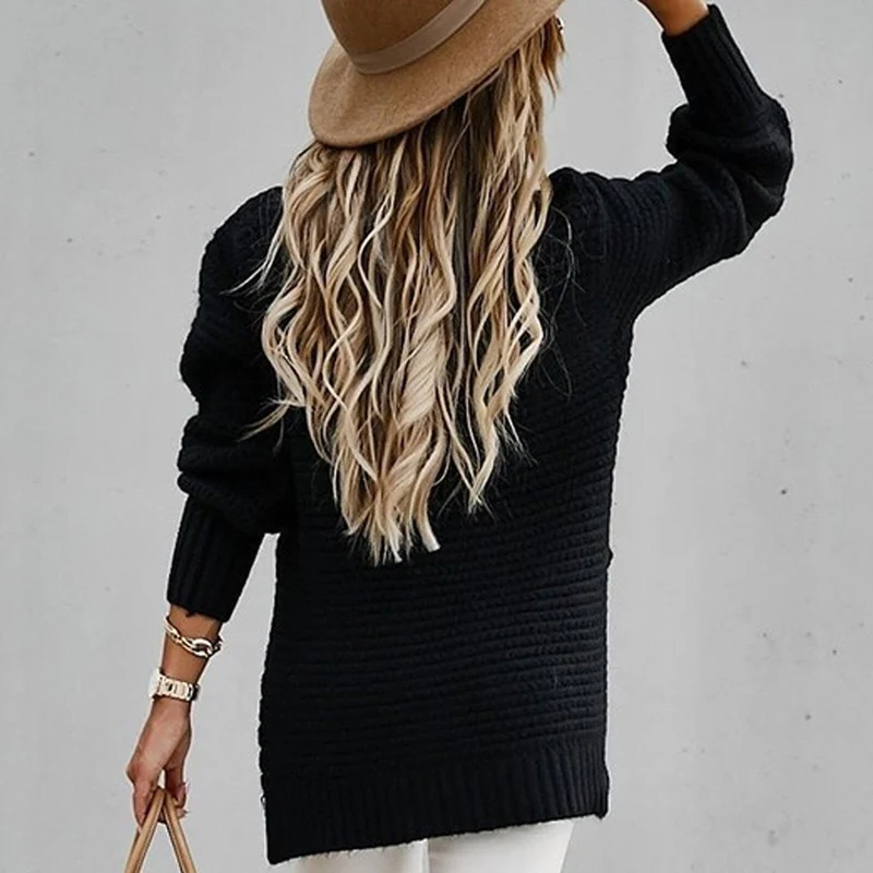 Damen Strickpullover mit hohem Kragen Solenya
