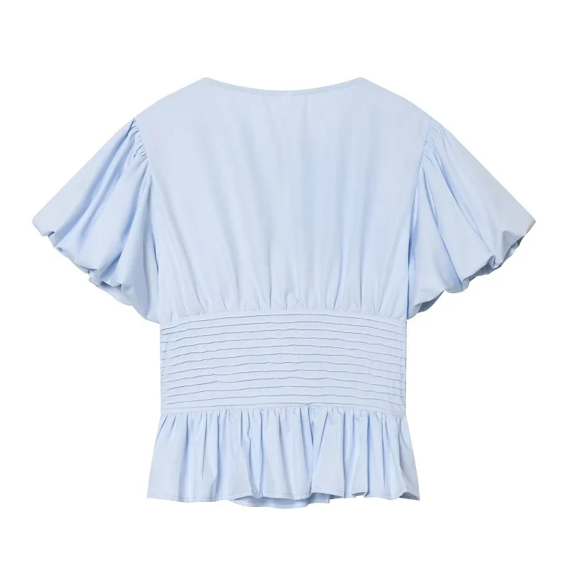 Liora Damen Bluse mit Volantärmeln