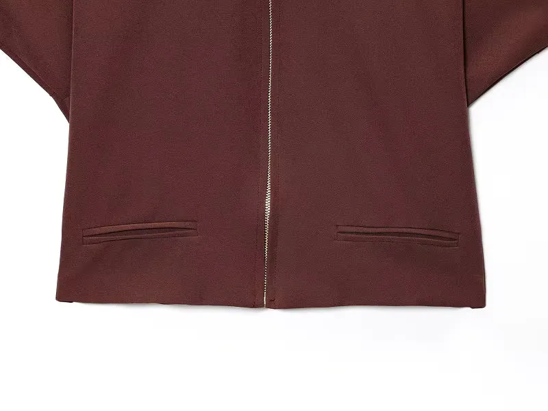 Virella Damen Cropped Jacke mit Reißverschluss