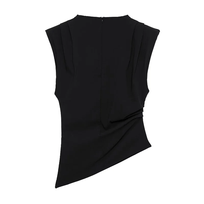 Elara Asymmetrisches Damen Top mit Drapierung
