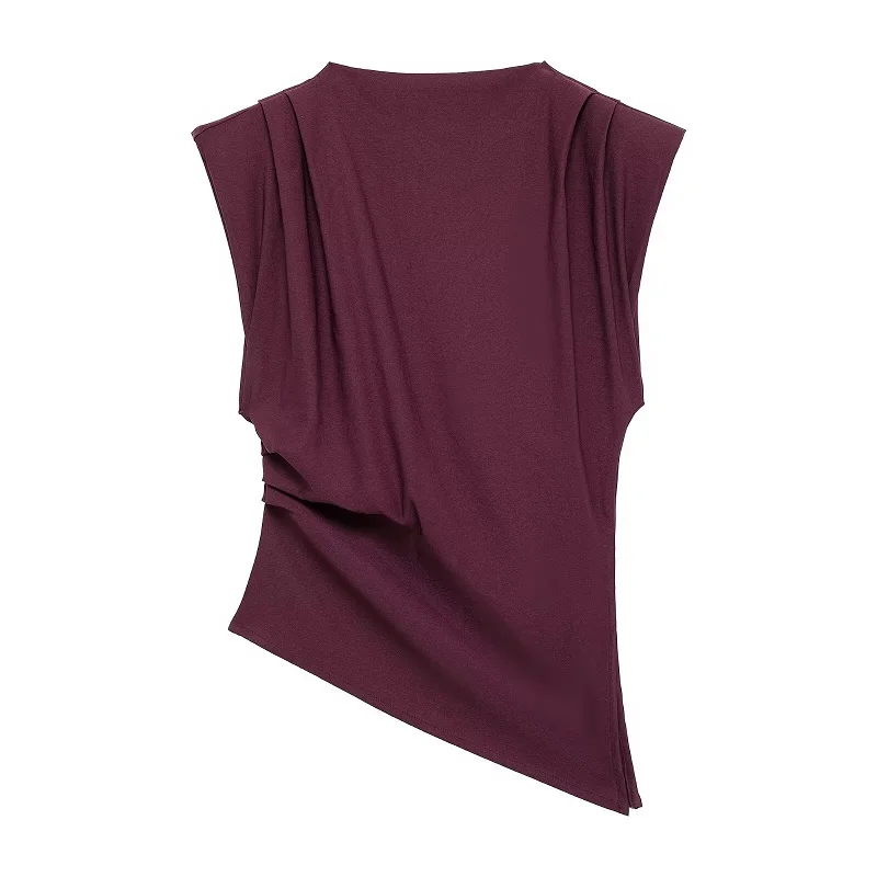 Elara Asymmetrisches Damen Top mit Drapierung