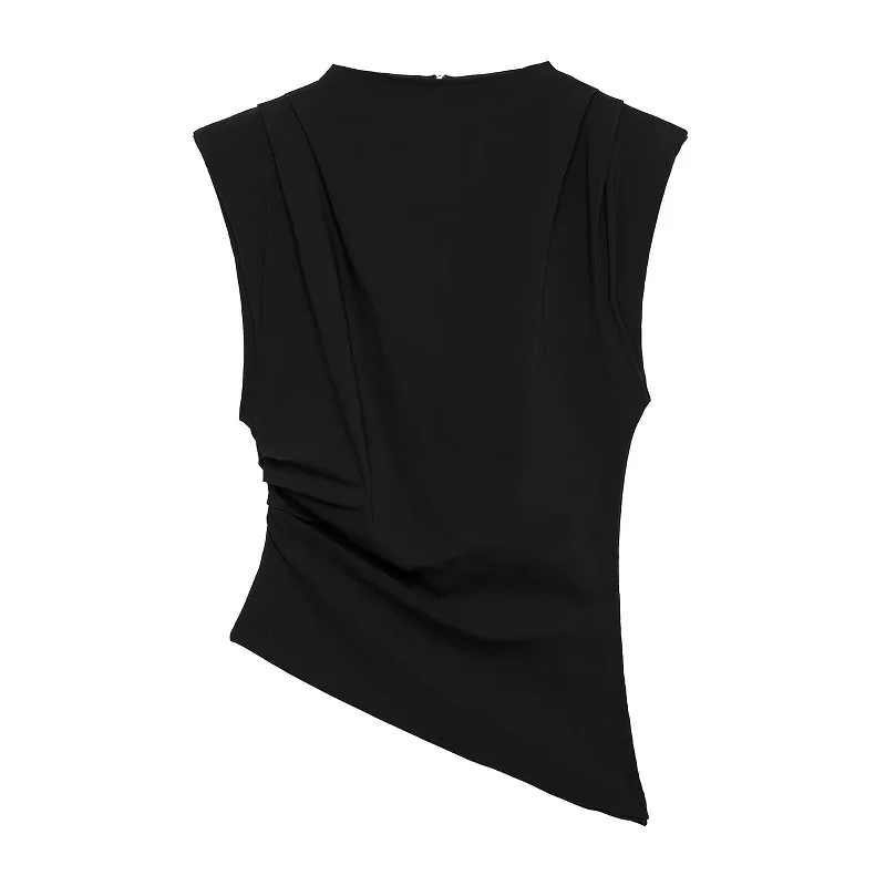 Elara Asymmetrisches Damen Top mit Drapierung