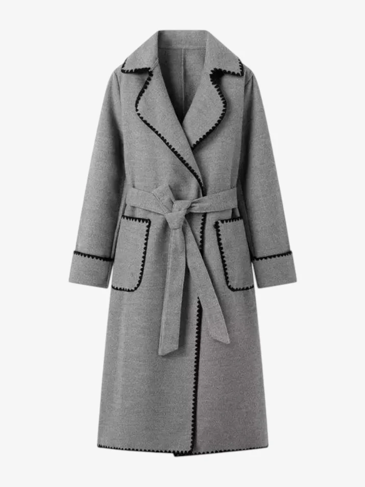 Damen Trenchcoat mit Taillengürtel und Seitentaschen Valmessa