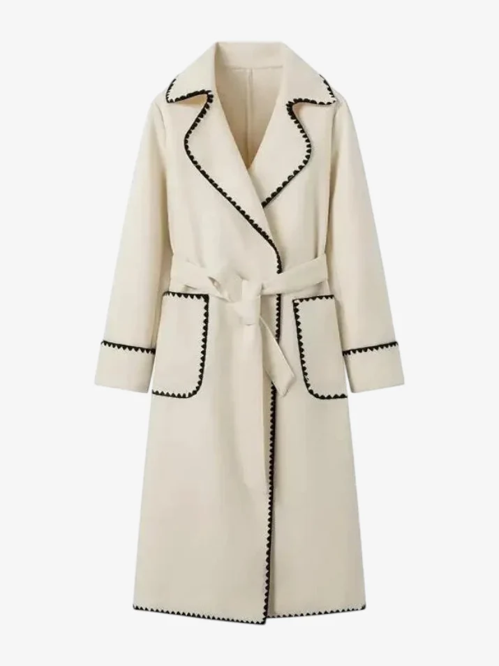Damen Trenchcoat mit Taillengürtel und Seitentaschen Valmessa