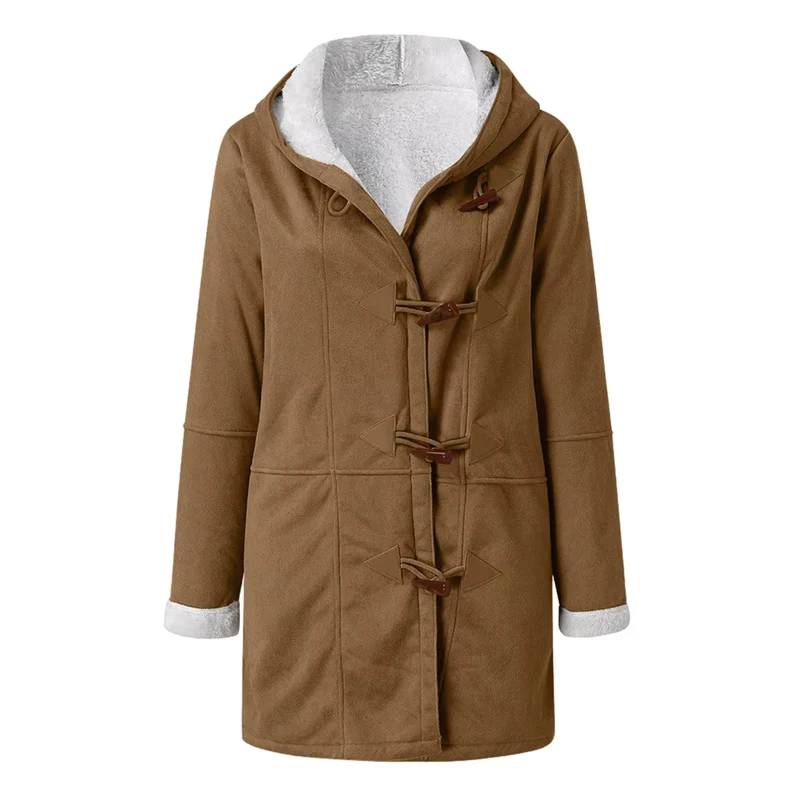Damen Wintermantel mit Kapuze und lockerer Passform Norvelia