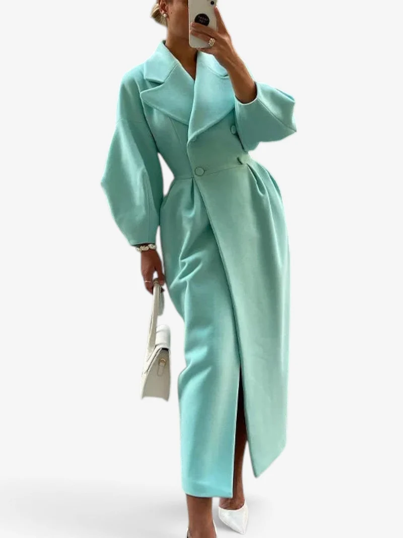 Damen Trenchcoat mit Reverskragen und Knopfverschluss Velmessa