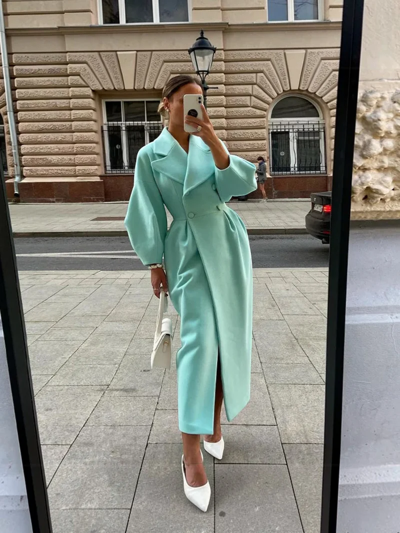 Damen Trenchcoat mit Reverskragen und Knopfverschluss Velmessa