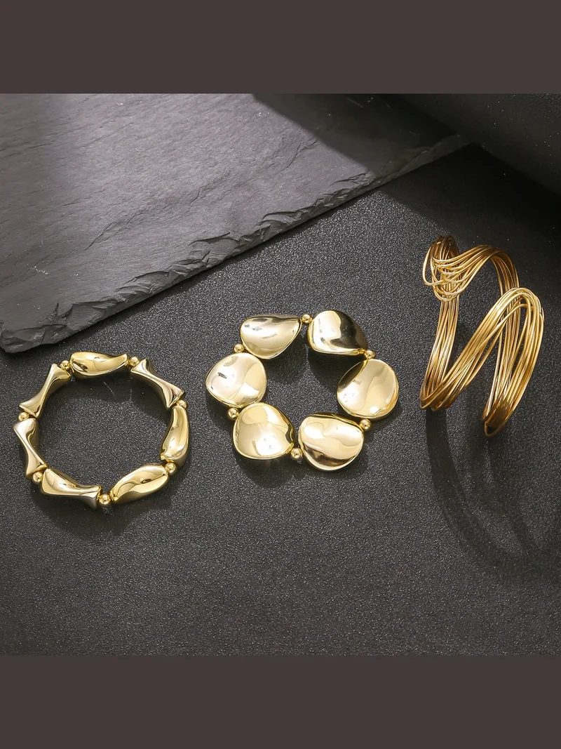 Aurelia Damen Armreif-Set mit Drei Offenen Armreifen