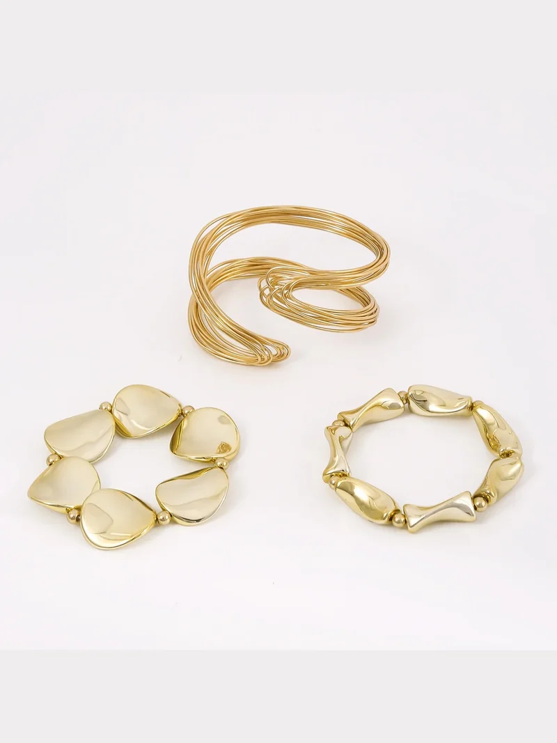 Aurelia Damen Armreif-Set mit Drei Offenen Armreifen