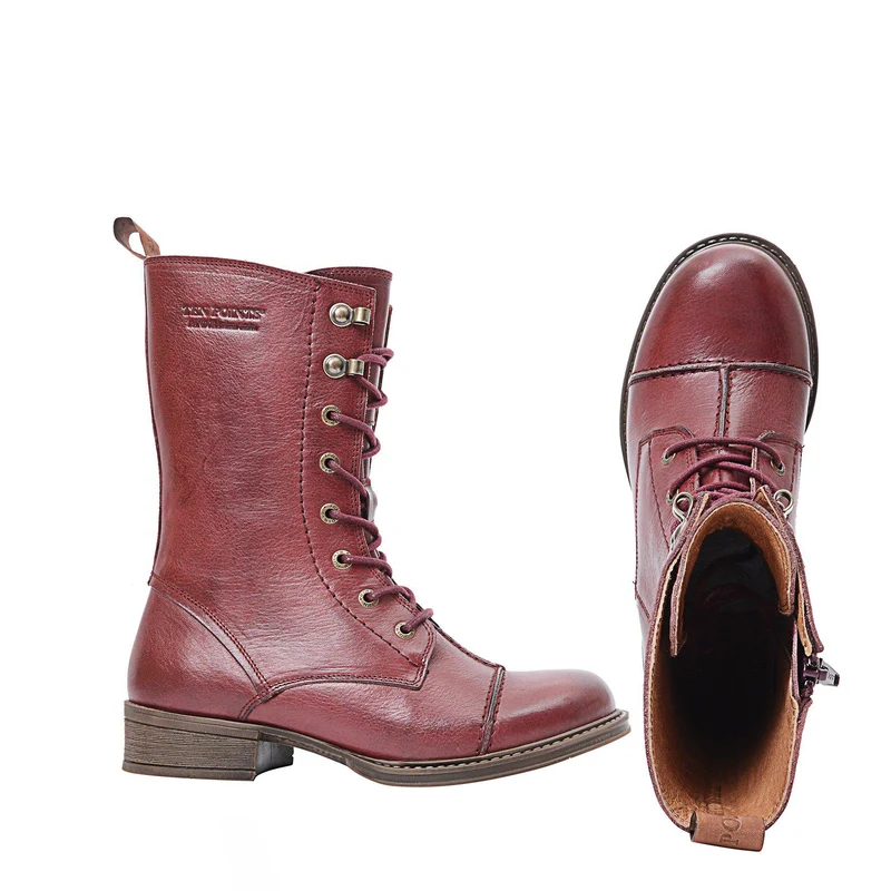 Pandora Laced boots — Wine