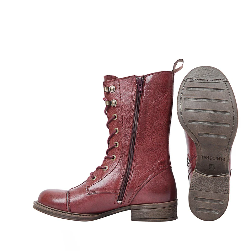 Pandora Laced boots — Wine