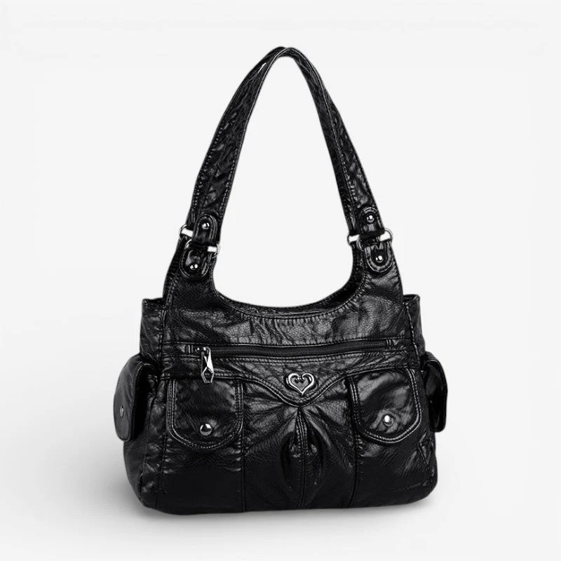 Renvara Schultertasche mit Reißverschluss und mehreren Fächern
