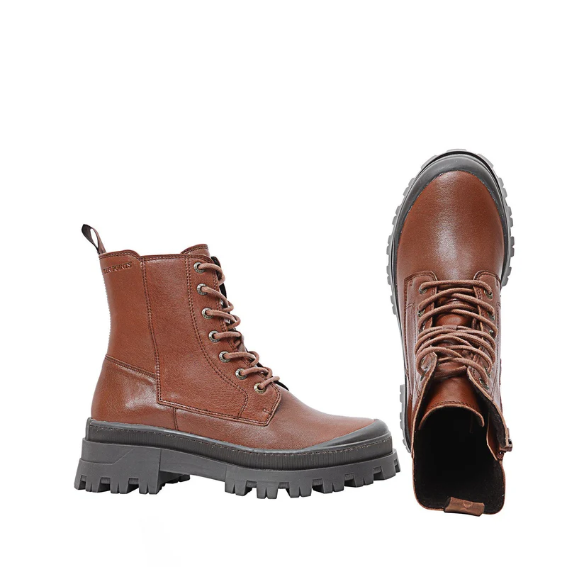 Jenny Laced boots — Brown