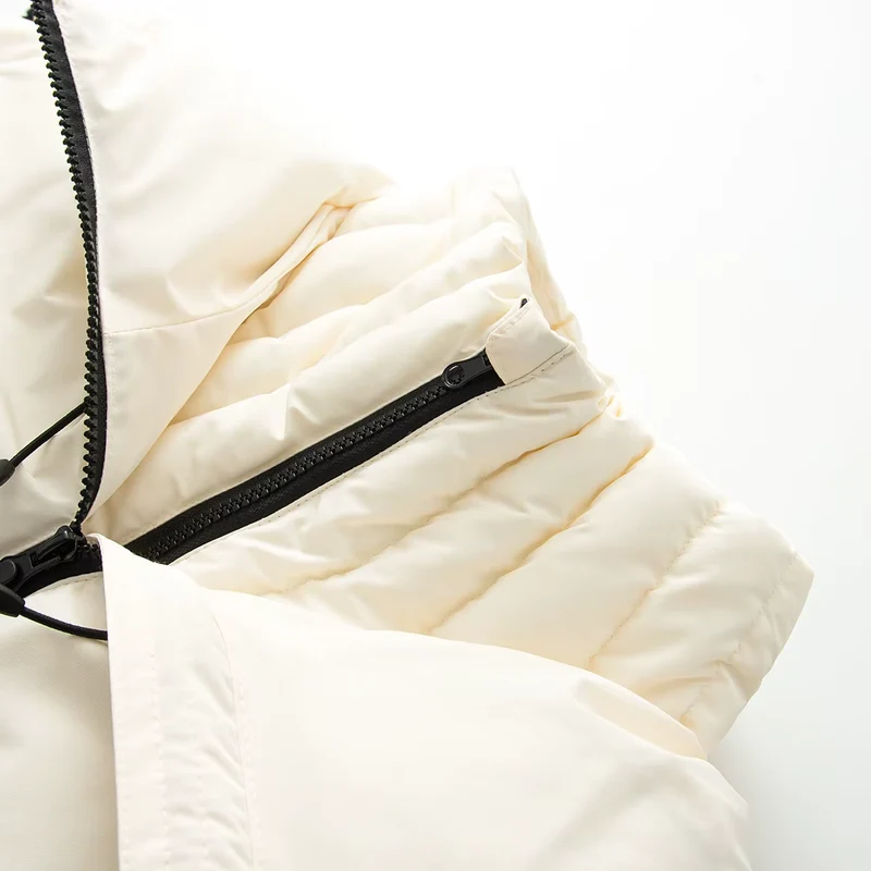 Damen Winterjacke mit Kapuze, Gürtel und wattierter Füllung – Virelta