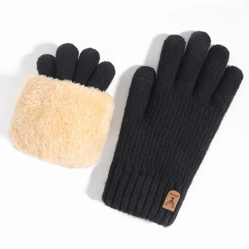 Unisex Strickhandschuhe mit Fleecefutter und Touchscreen-Funktion – Theravio
