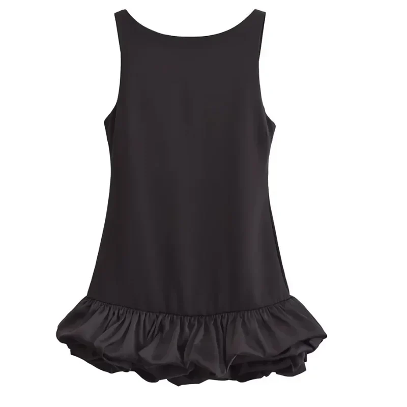 Serelia Damen Minikleid mit Volants und Offenem Rücken