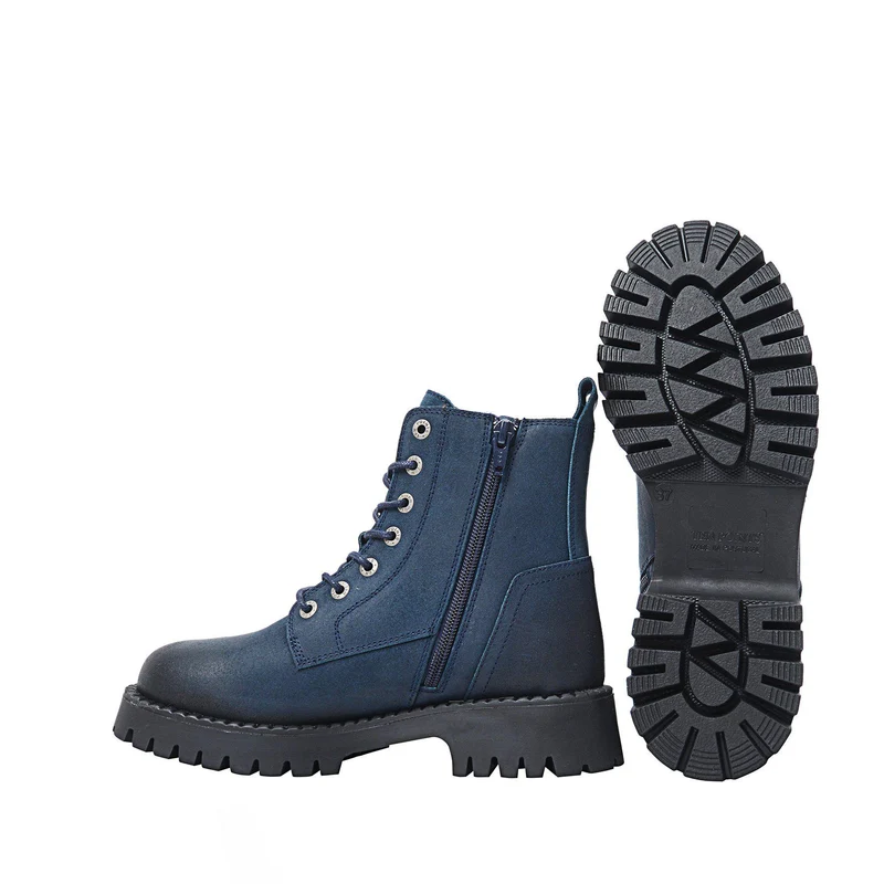 Penny Laced boots — Dark blue