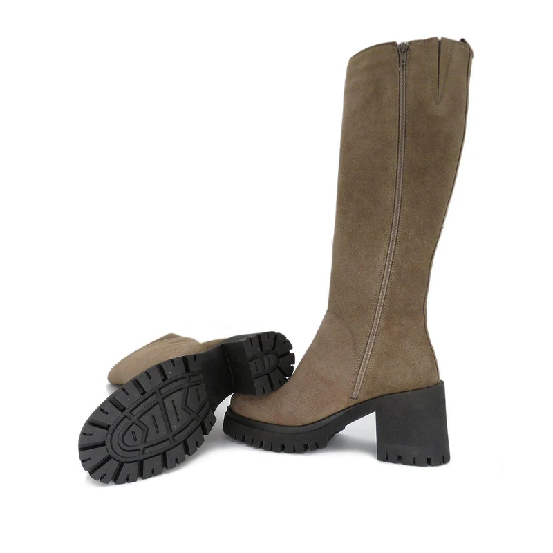 Ylva Tall shaft boots — Taupe