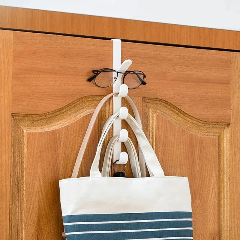 Doorlix Türhakenleiste mit 5 Haken für Kleidung und Taschen