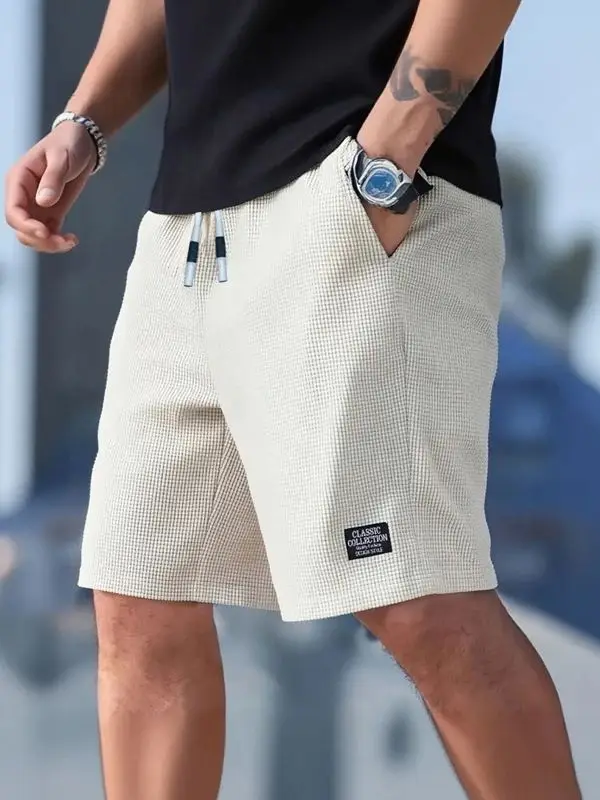 Ventaro Herren Shorts aus strukturiertem Polyester mit elastischem Bund