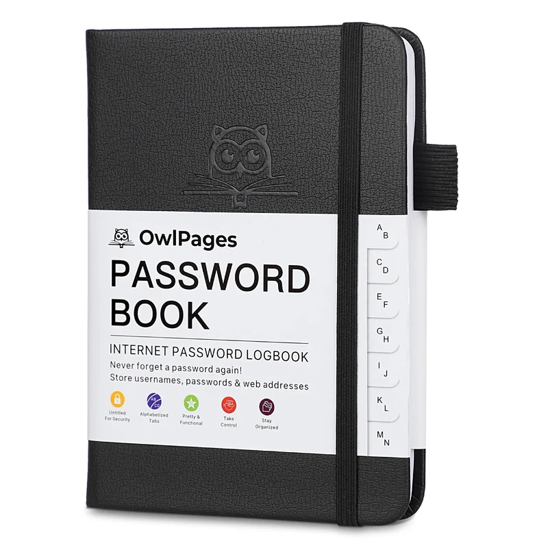 Securelia Passwortbuch mit alphabetischen Registern und Hardcover