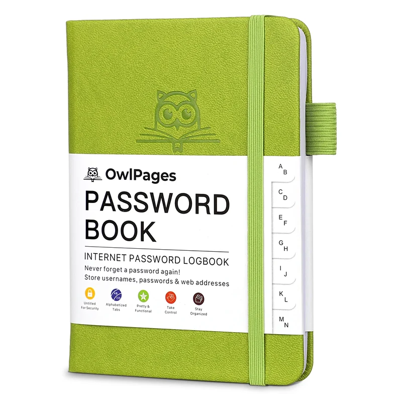 Securelia Passwortbuch mit alphabetischen Registern und Hardcover