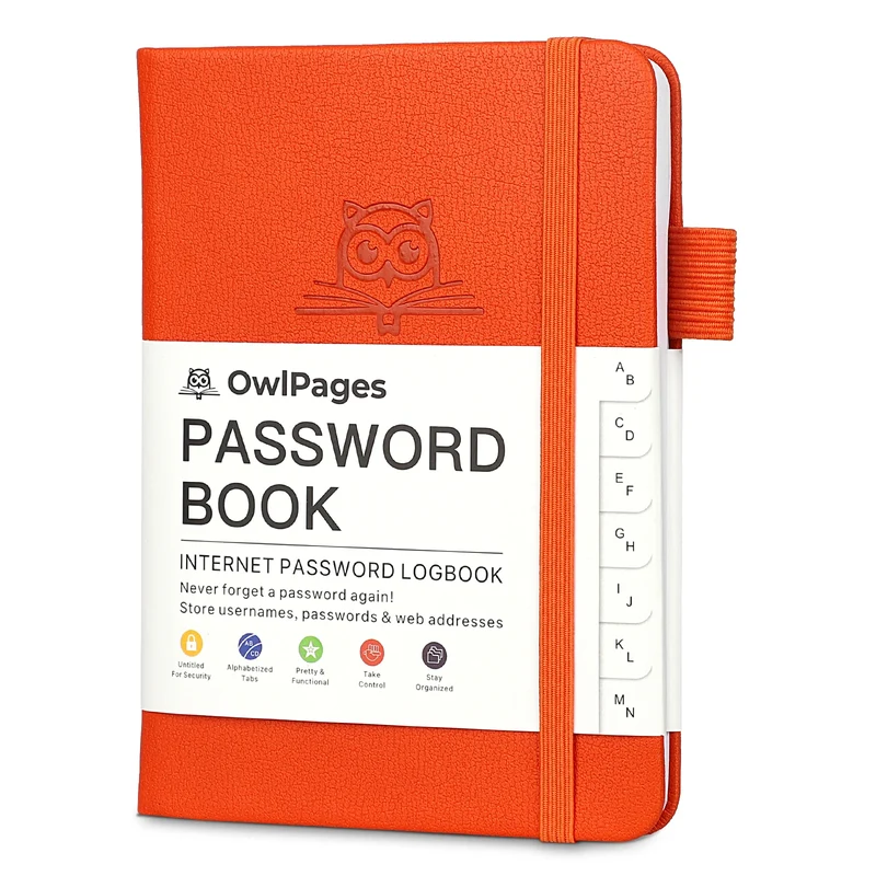 Securelia Passwortbuch mit alphabetischen Registern und Hardcover