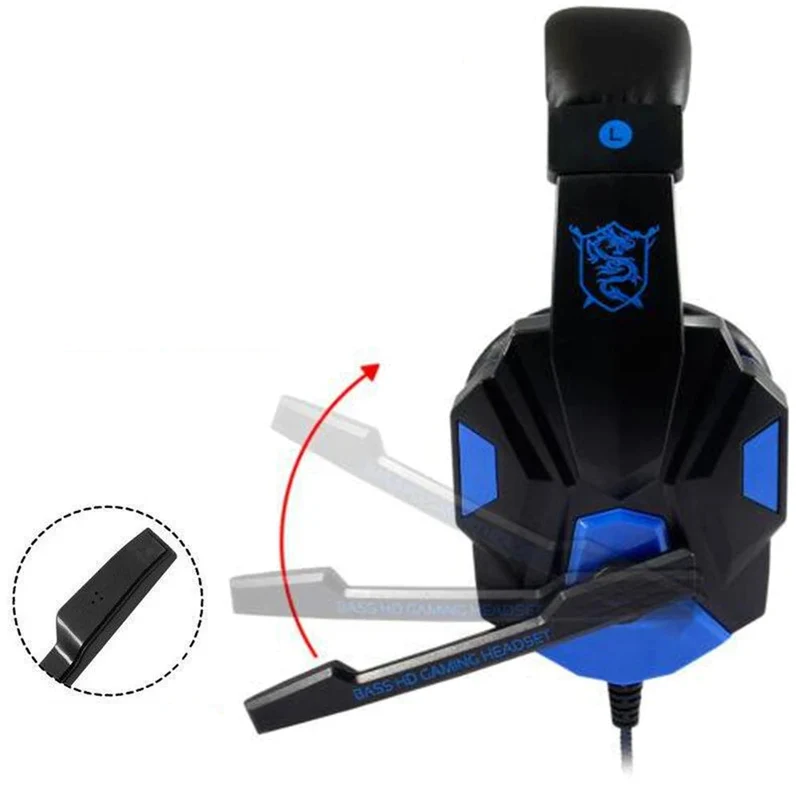 Aurexon Gaming Headset mit Mikrofon und 120° Verstellbarem Bügel