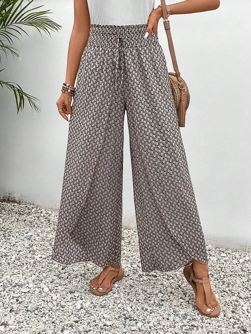 Florenza Damen Culotte mit Paisley-Muster und weitem Bein