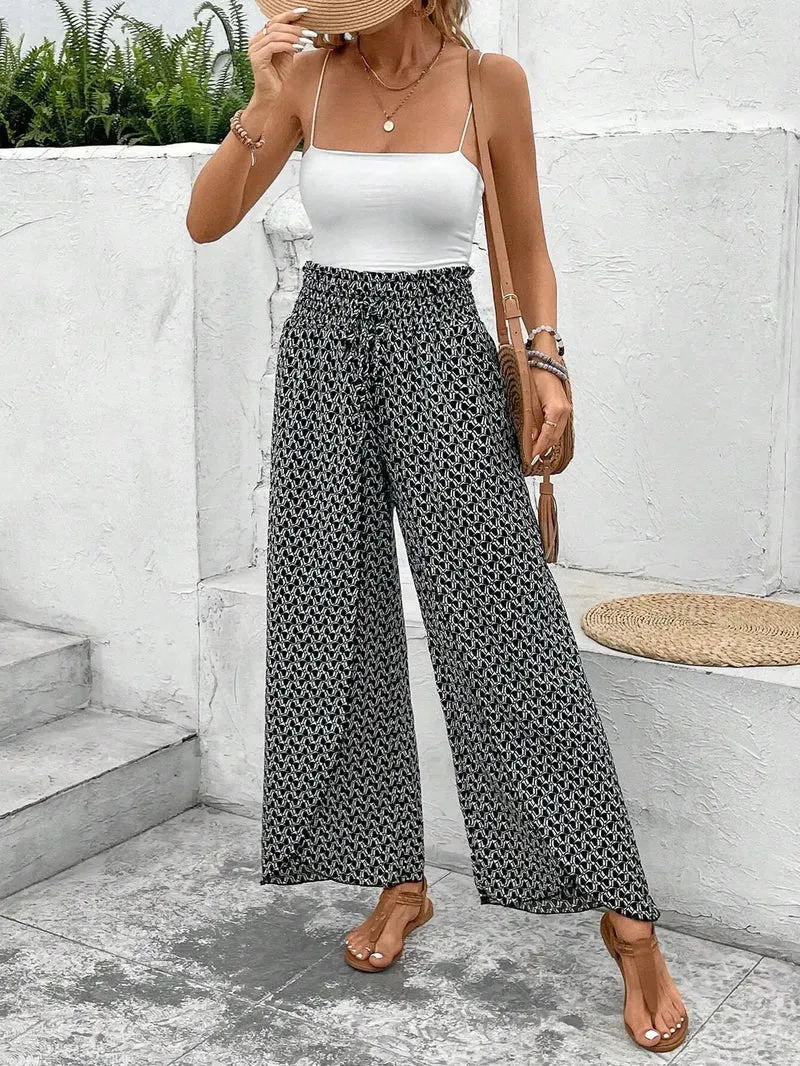 Florenza Damen Culotte mit Paisley-Muster und weitem Bein
