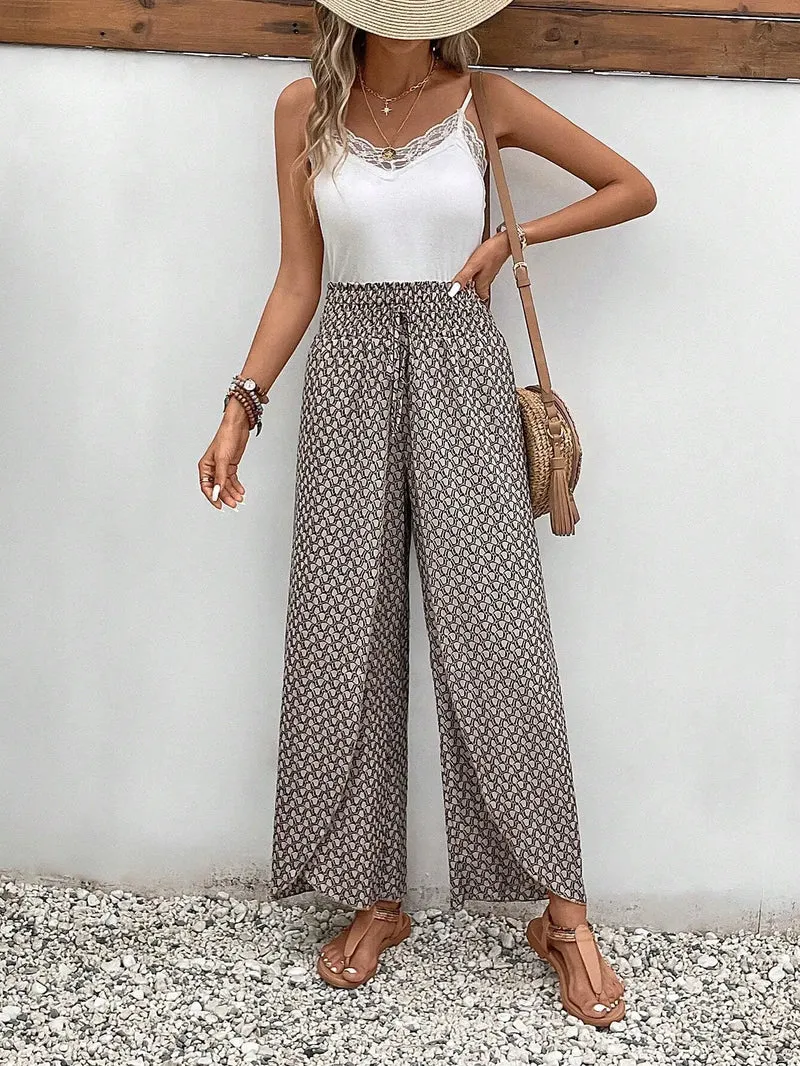 Florenza Damen Culotte mit Paisley-Muster und weitem Bein