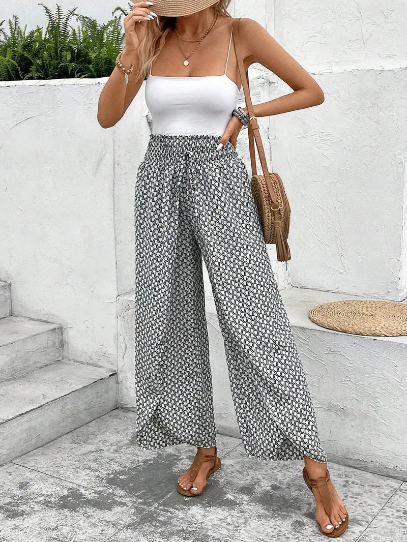 Florenza Damen Culotte mit Paisley-Muster und weitem Bein